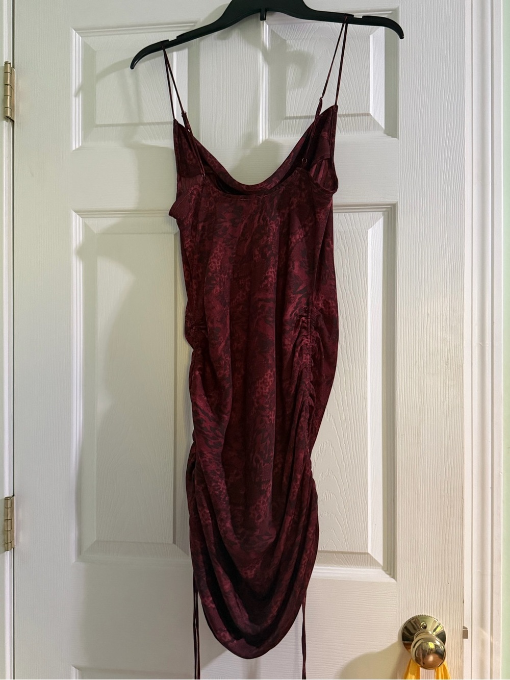 Free People Maroon Jacquard Cowl Mini Dress